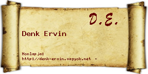 Denk Ervin névjegykártya